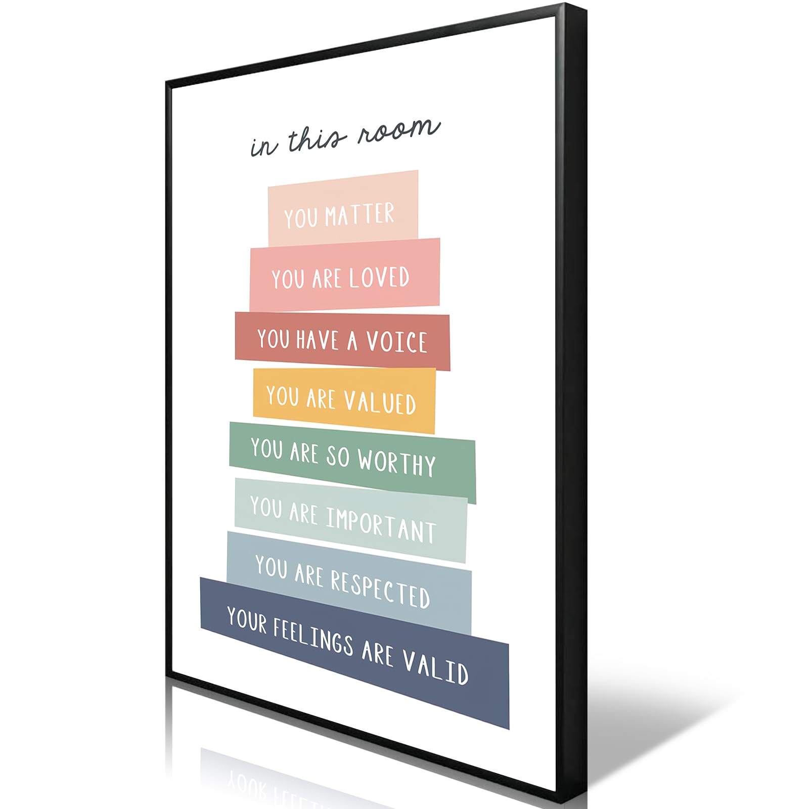 ARBOMG In This Room You Matter You Are Loved Poster, Classroom Wall Art, Homeschool poster, Rainbow Classroom decor,Nursery decor classroom, homeschool place, children's bedroom, office or playroom