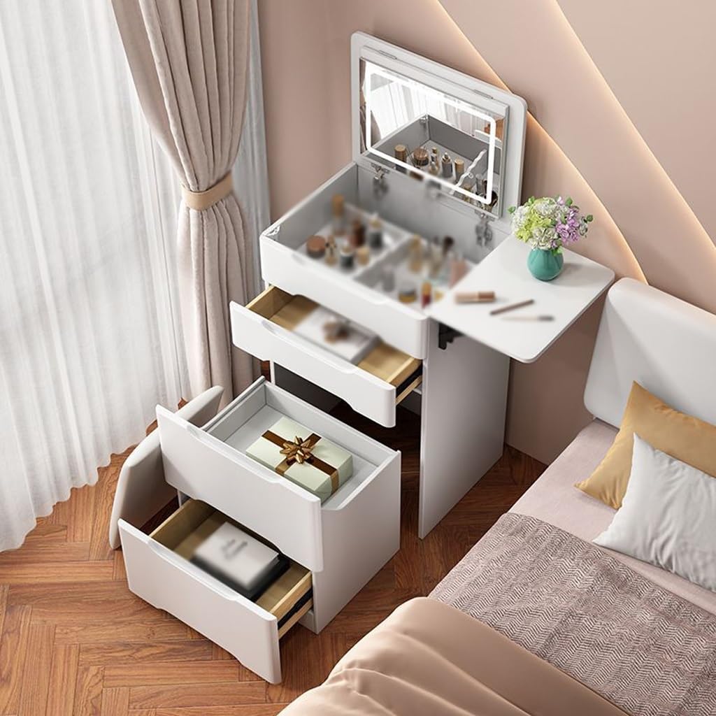 Amazon.com - YOUQUEEN Dressing Table Bedroom Dressing Table, Small Bedside Table with Universal Wheels, Multifunctional Bedside Table Dressing Table with Mirror Amazon.com - YOUQUEEN Dressing Table Bedroom Dressing Table, Small Bedside Table with Universal Wheels, Multifunctional Bedside Table Dressing Table with Mirror