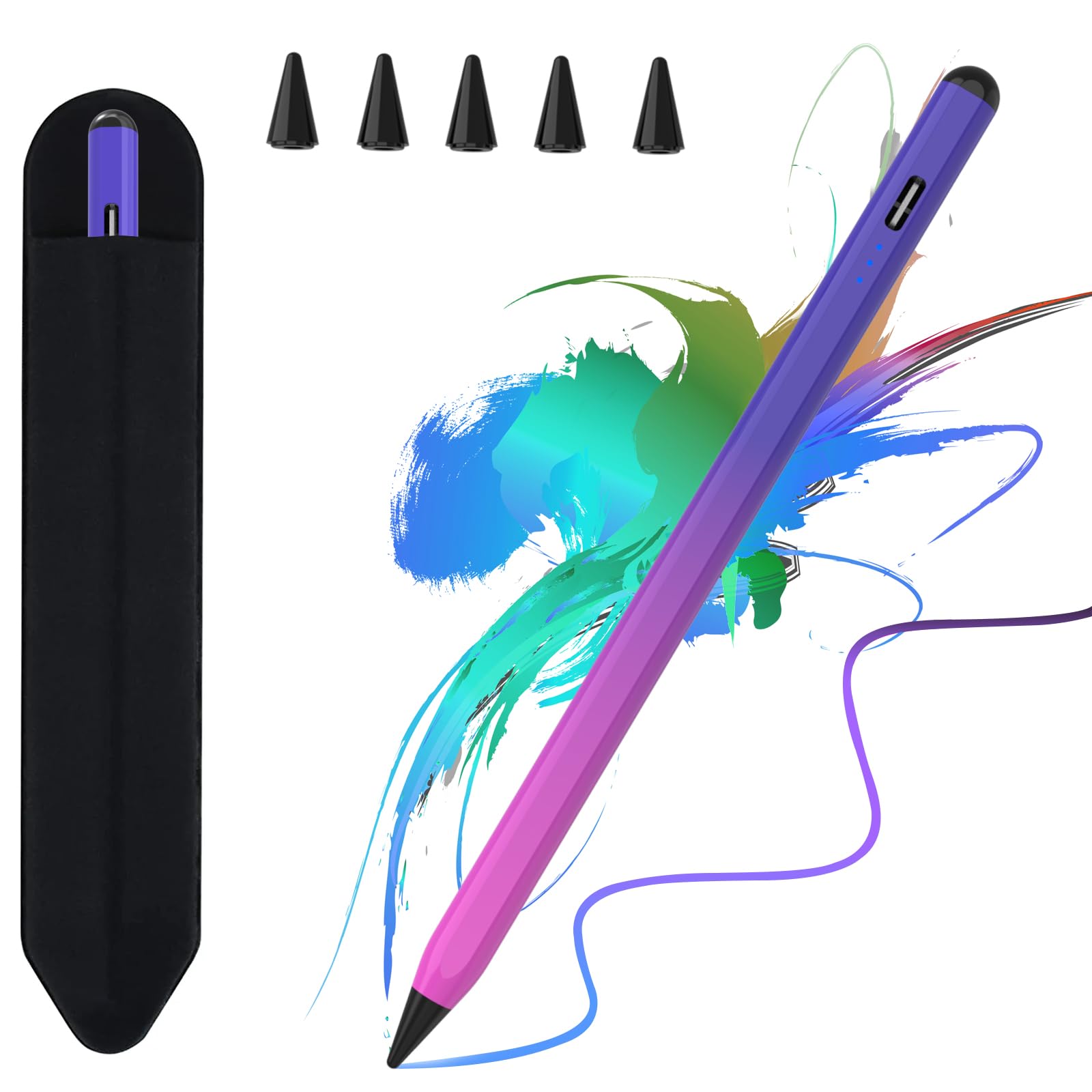 TQQ Pencil for iPad (2018-2025), Pixel-Perfect Precision, Tilt Sensitivity & 2X Faster Charge, Compatible Apple iPad 11/10/9/8/7/6th Gen, Pro 12.9/11/13 Inch M4, Air 3/4/5/M2/M3, Mini 5/6