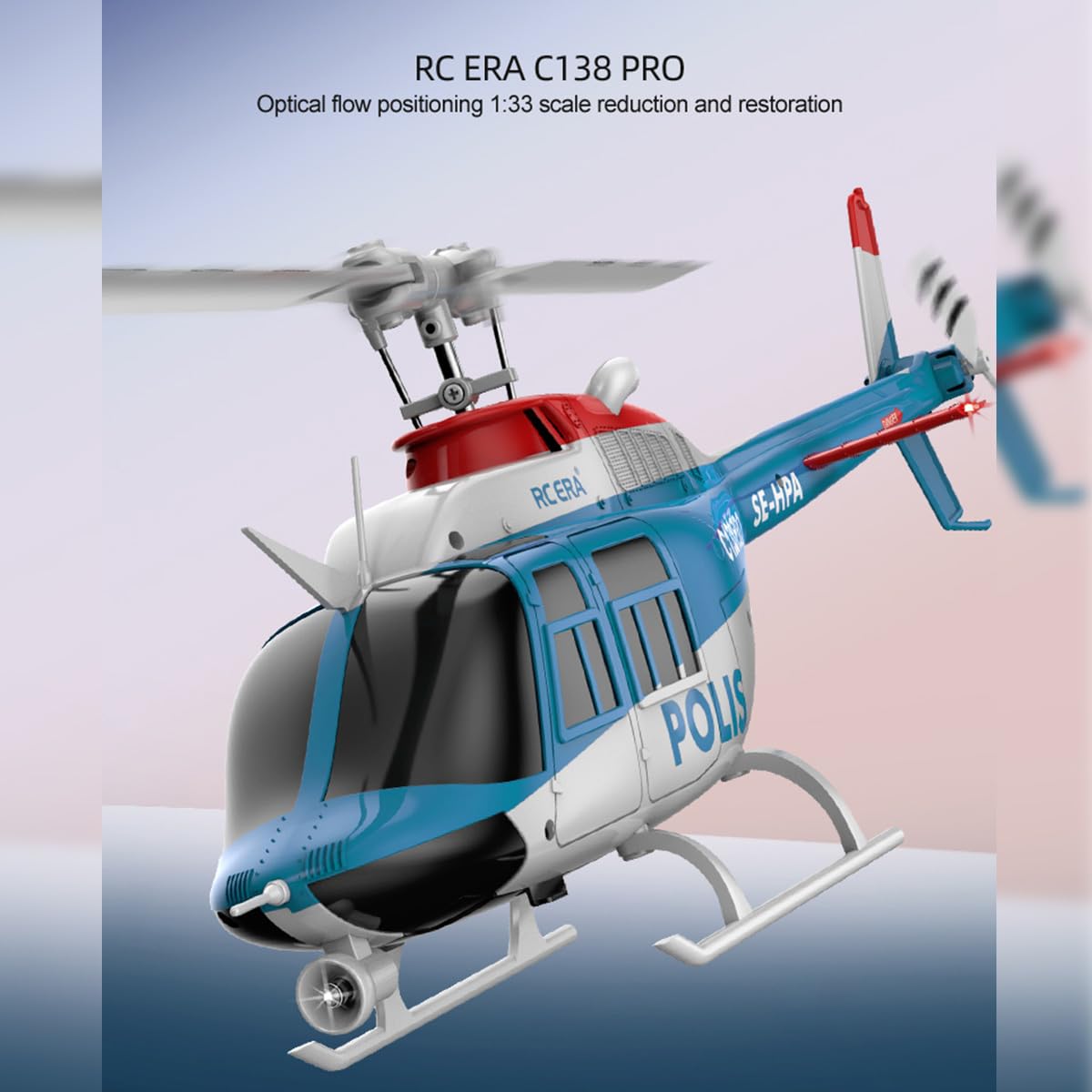 C138 PRO 1/33 Scala RC Elicottero, Bell 206 2,4 G 6 CH elicottero a rotore singolo senza flybar, volo inverso a un pulsante, per adulti e utenti avanzati (RTF