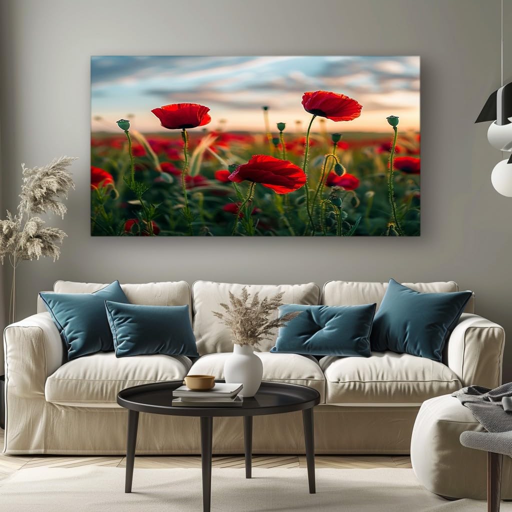 MKBKLI Abstract Canvas Wall Art for Living Room Rose plant Paintings for Bedroom, Office, Kitchen - Home Decor Pictures 80x160cm