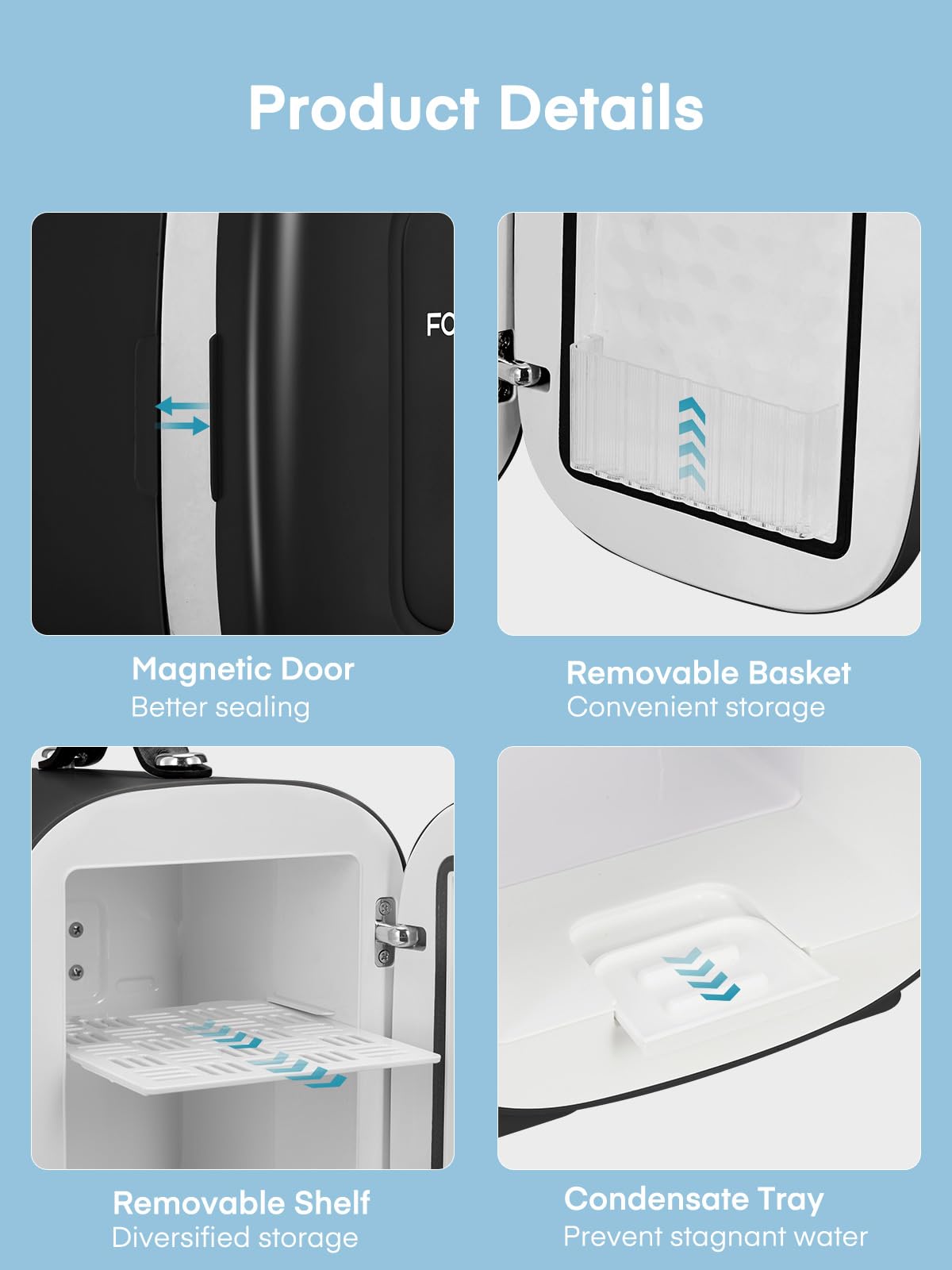 FOHERE Mini Frigo 2 in 1, Frigorifero Portatile da 5 Litri