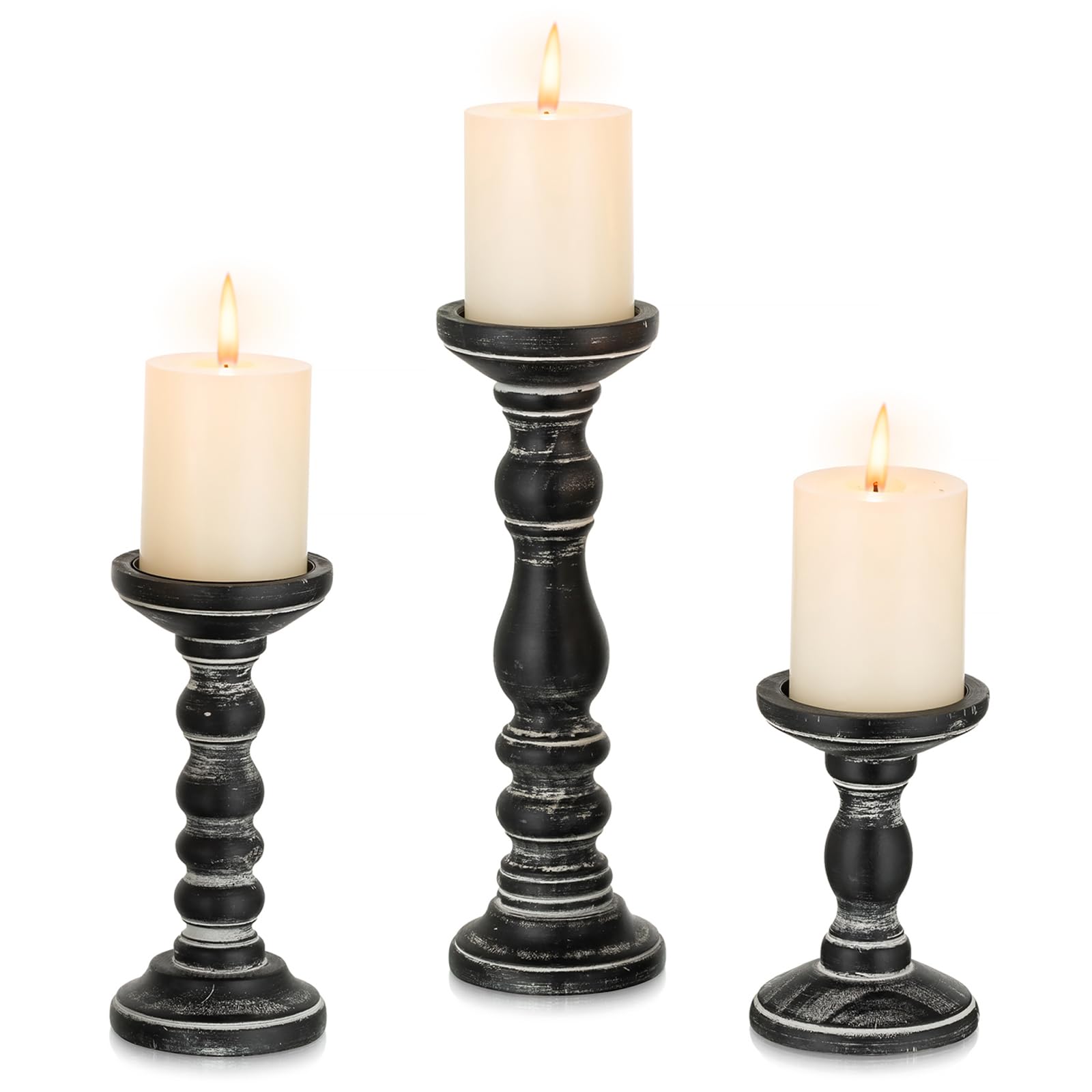 Amazon.co.jp: Romadedi 木製キャンドルホルダー ピラーキャンドル用  
