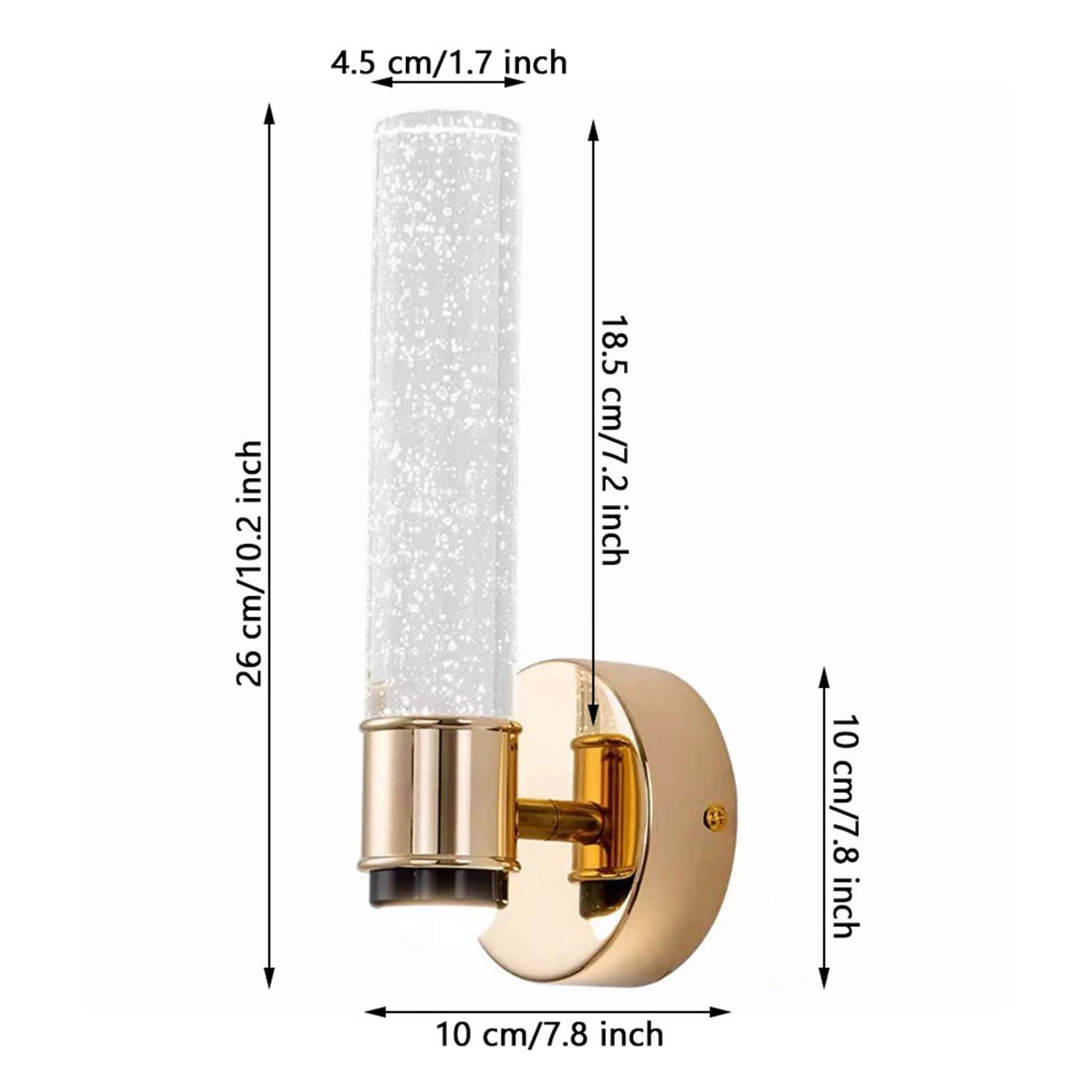 Lámparas de Pared para Interiores Lámparas de Pared Led de Cristal para Estudio Luz de Noche para Sala de Estar Y Dormitorio Paquete de 1 O 2