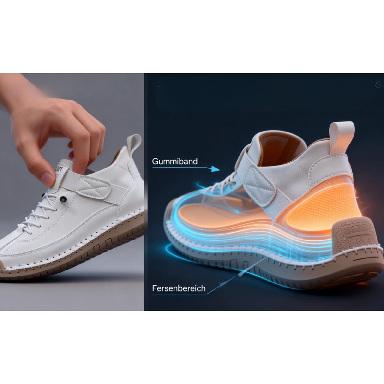 Scarpe da ginnastica da donna senza lacci stile a piedi nudi scarpe da passeggio casual vestibilità larga leggere traspiranti scarpe ortopediche rosa, bianco, 38.5 EU