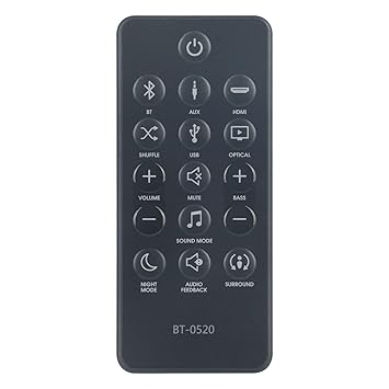 PerFascin BT-0520 Replace Remote Control fit for JBL Bar Studio 2.0-Channel Soundbar and JBL Bar Studio 30W Stereo Soundbar