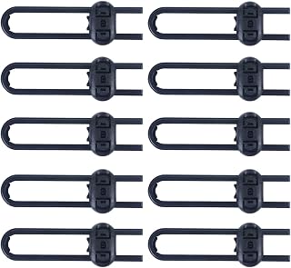 Sliding Cabinet Locks, 10-Pack Child Safety Cabinet Locks, Baby Proofing Cabinet latches, Adjustable U-Shaped Sliding Closet Door Lock (Black)