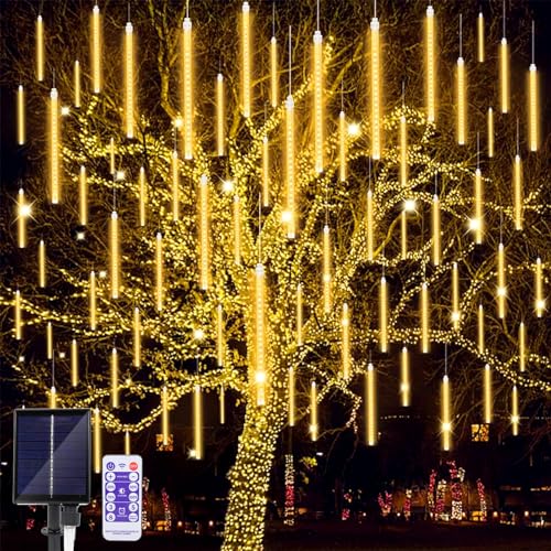 JIMACRO Luces De Hadas Solares, 30cm 10 Tubo LED Meteoros Lluvia Luces Impermeable Guirnalda Luces Led Navidad Exterior Para El Jardín De Navidad Garden Party Party Calles De Balcón