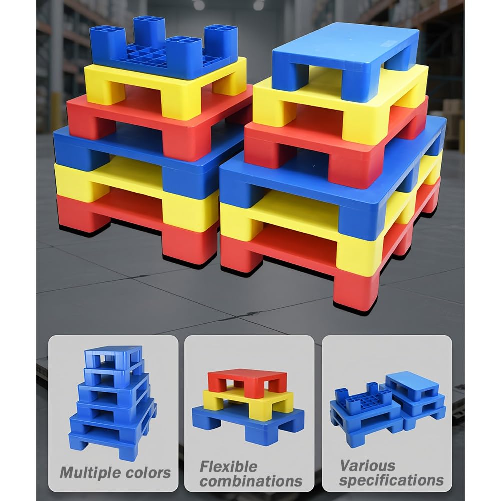 1 Pallet In Plastica (polietilene) Per Stoccaggio In Cantina | Pedana Antiscivolo E Resistente All'umidità Per Magazzini, base Di Stoccaggio Impermeabile(Giallo,400x300x120mm)