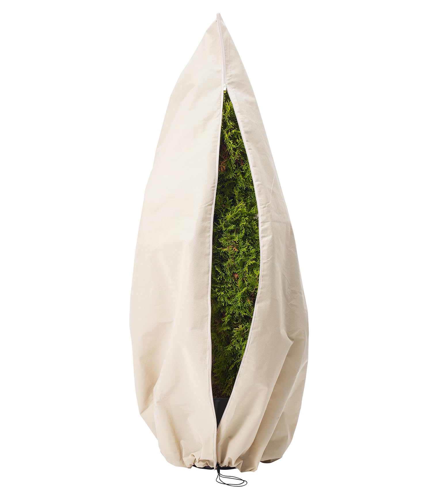 Garden Gear Plant Protection Cover with Zip & Drawstring Frost Shield Non-Woven Fabric UV Resistant Winter Plant Cover Medium Large (Large x1)