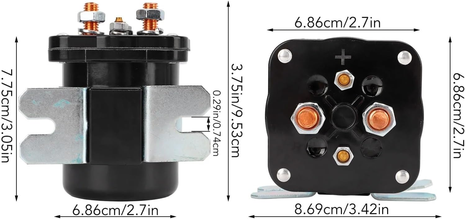 Solenoid Valve Solenoid Power Relay 586?105111 12V 200 Amp Starter Contactor Replacement for White Rodgers