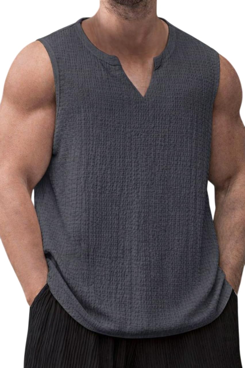rodzen Men's Polycotton Oversized Sleeveless Tshirt-picture-24