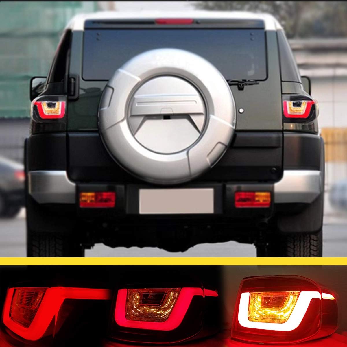 YUANZHENG Tail Lights For Toyota FJ Cruiser 2007-2022, Plug & Play, Driver Side and Passenger Side Rear Lamps Assembly