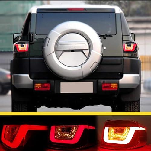 Miniatura 6 de VLAND - Proyector de doble haz LED y luces traseras para Toyota FJ Cruiser SUV de 1 generación 2007-2021 con señal de giro secuencial, LED DRL