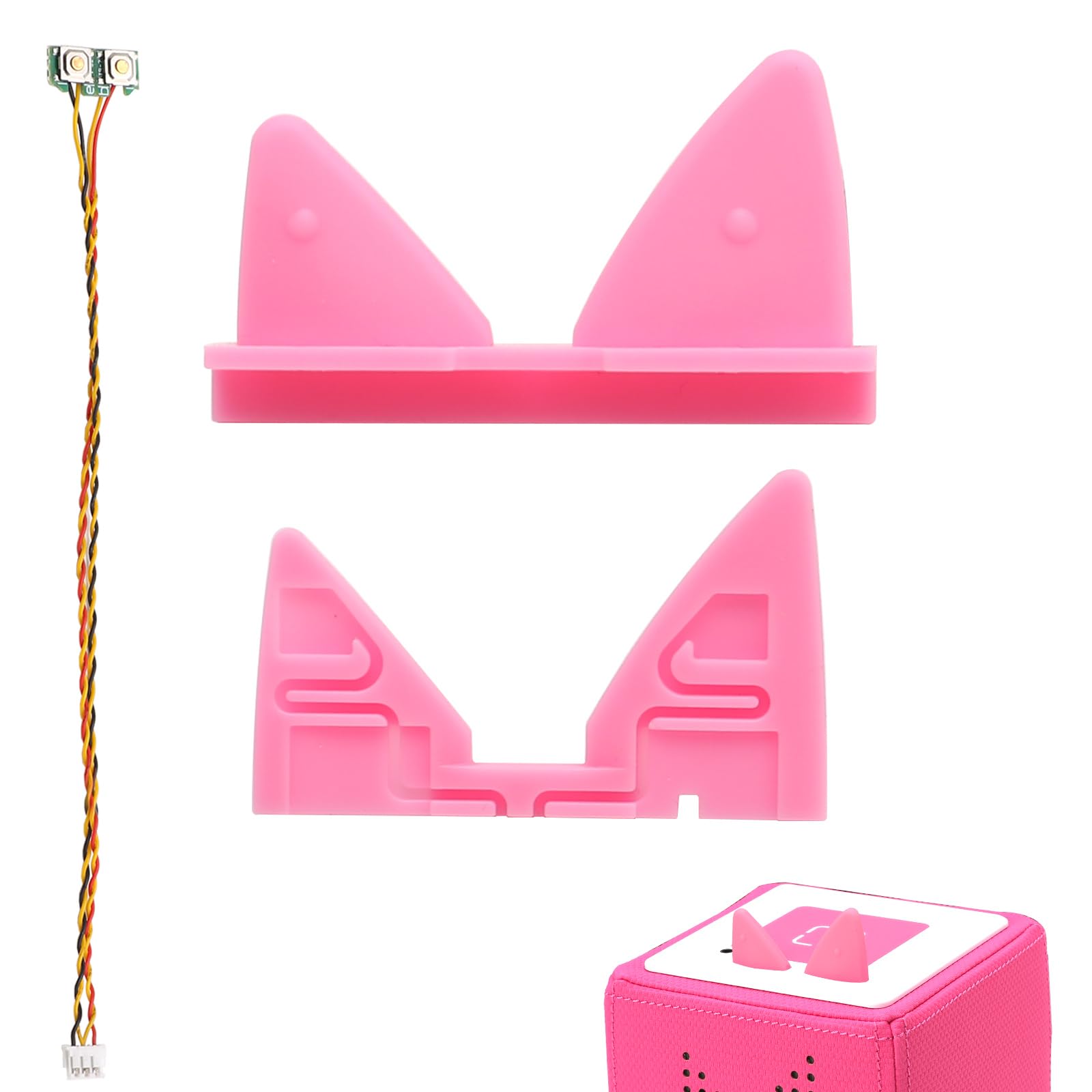 NUOGELIYA Remplacement du câble de la toniebox Inclus(e) Boutons électroniques Oreilles de Remplacement (Rosa Ohren + Kabel)
