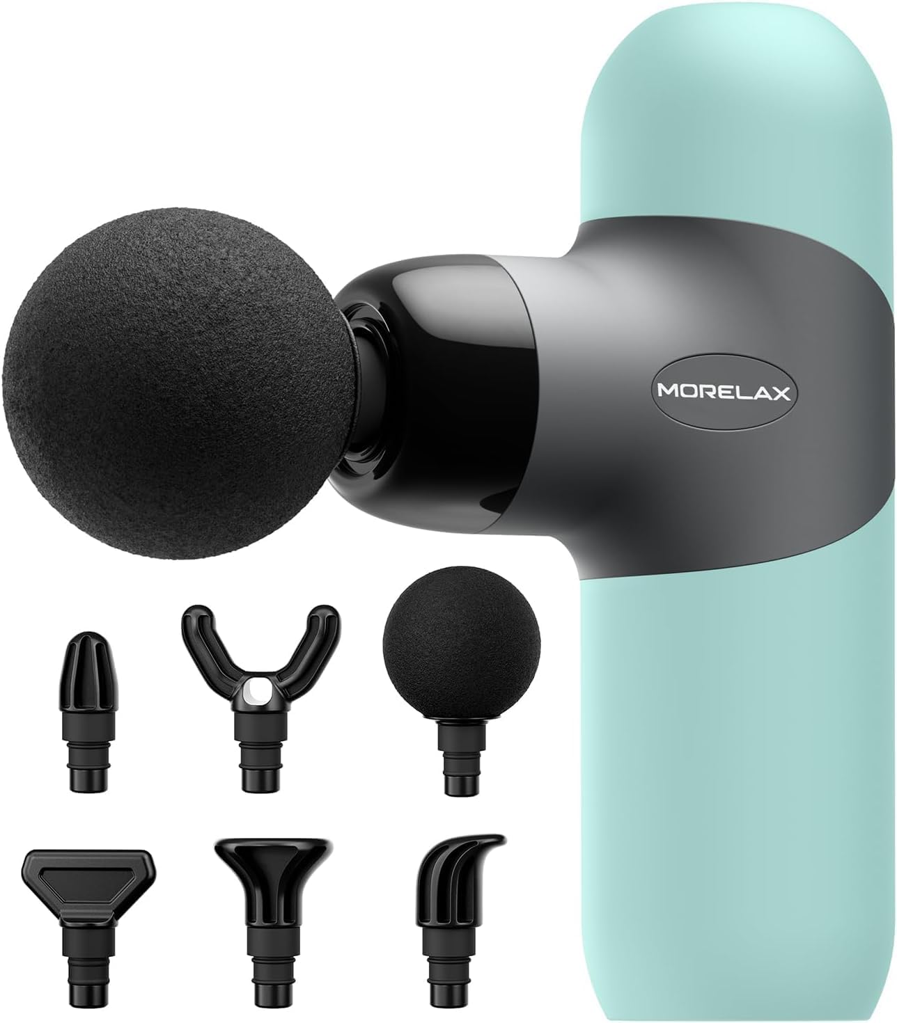 Morelax Mini Massage Gun, Portable Muscle Massage Gun, Powerful Travel-Sized Massager for Travel & Home, Colorful Silicone Sleeves with 6 Heads & 4 Speeds, USB-C Rechargeable – Gift for Active Lifestyles (Blue) Morelax Mini Massage Gun, Portable Muscle Massage Gun, Powerful Travel-Sized Massager for Travel & Home, Colorful Silicone Sleeves with 6 Heads & 4 Speeds, USB-C Rechargeable – Gift for Active Lifestyles (Blue)