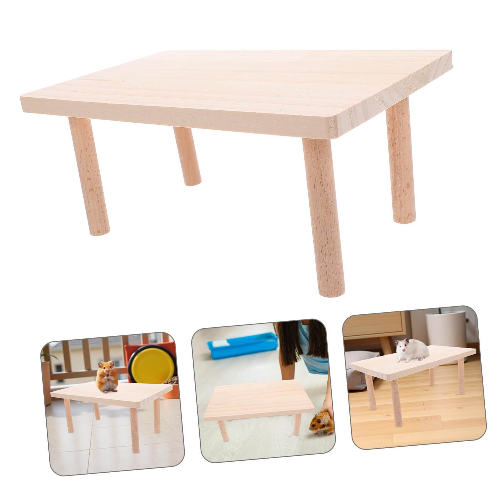 UPKOCH 2 Stück Holzplattform für Hamsterkäfig Kletter Spielplattform aus Massivem Holz Dicke Nagersichere für Zwerghamster Eichhörnchen Kleine Haustiere Dekoratives Landschaftsspielzeug