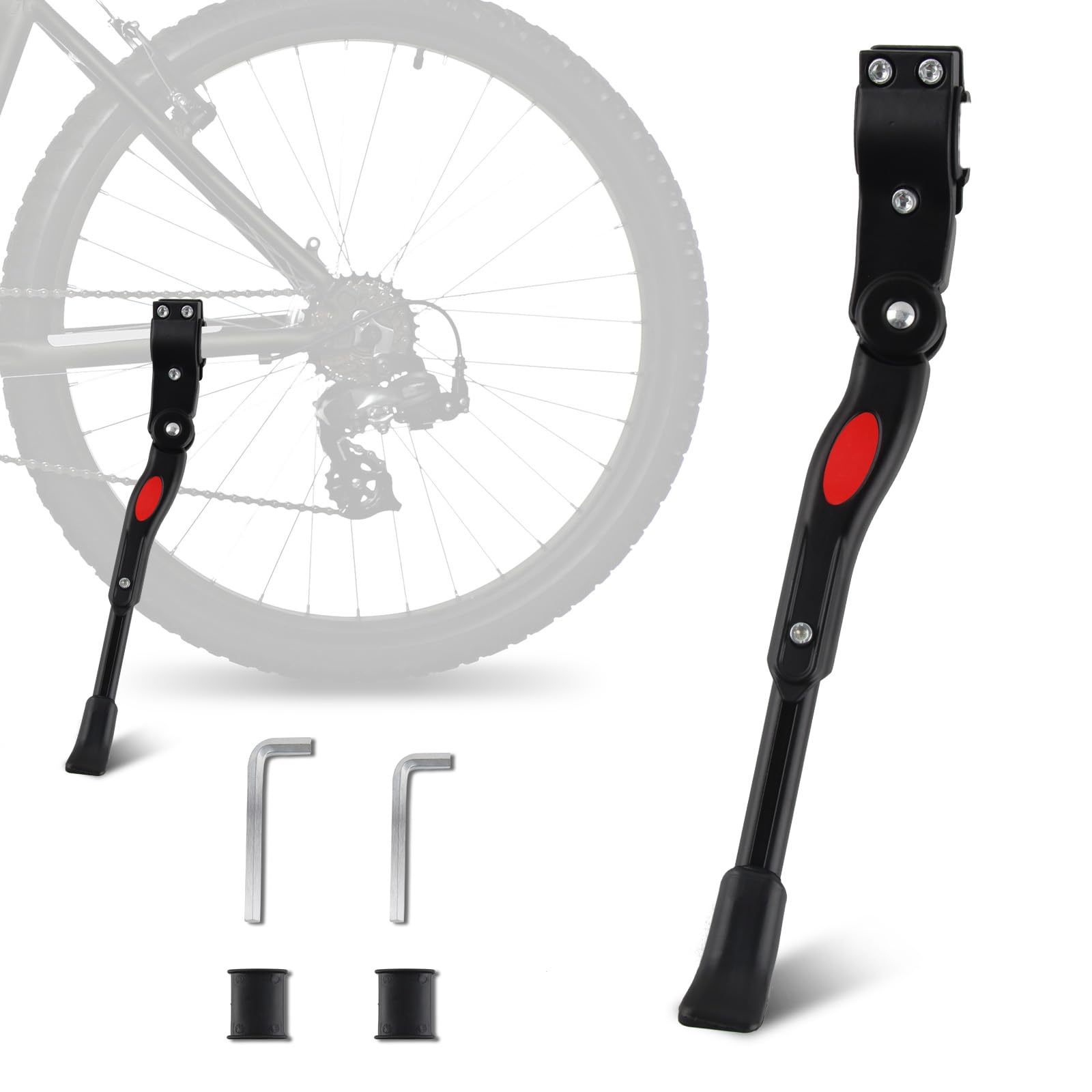 CIYIN Cavalletto Bici, Rastrelliera Biciclette, Universale, Piedino in Gomma Antiscivolo, Cavalletto per Bici in Alluminio Regolabile per 20"-27" Bici, BMX, MTB