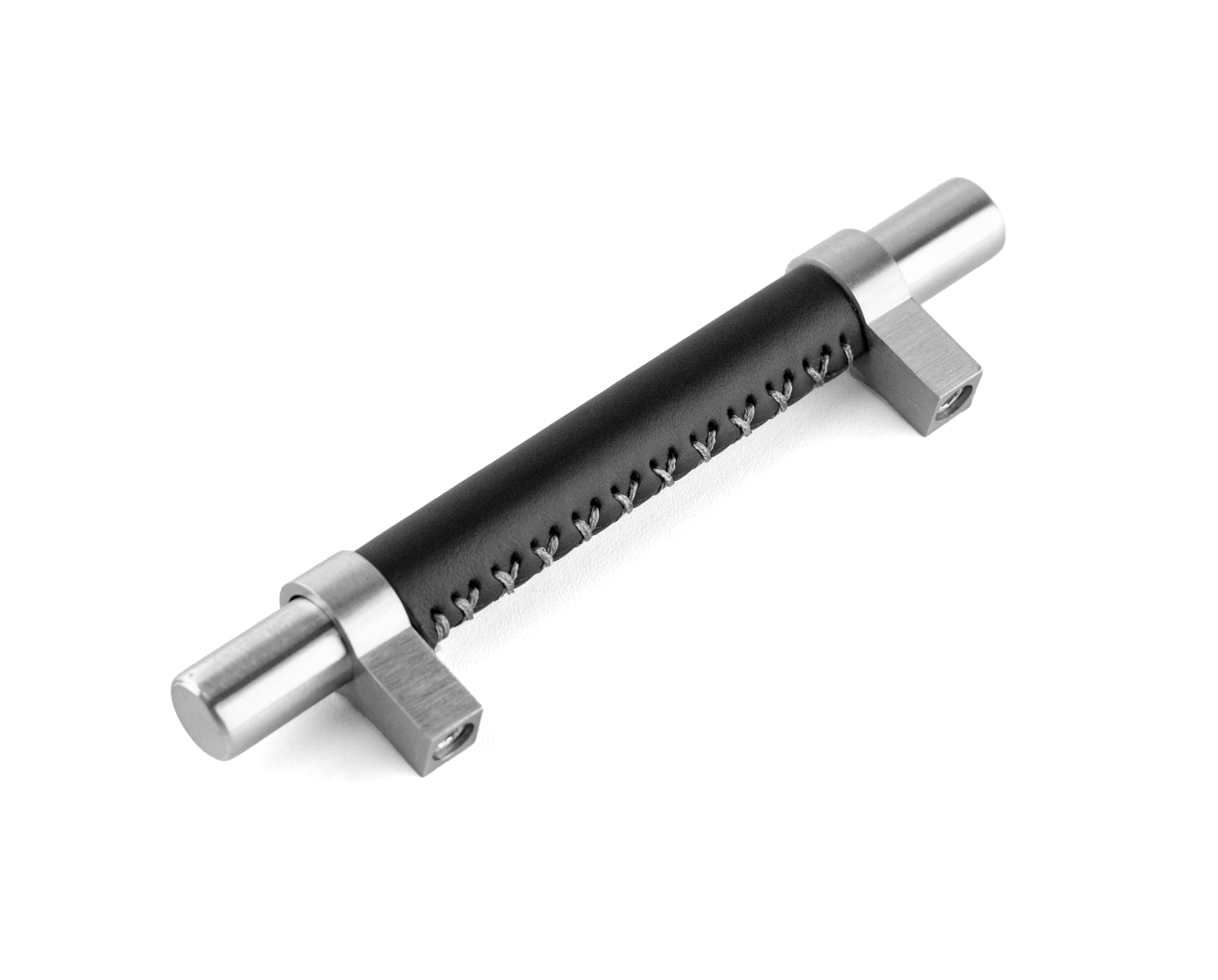 Brute Strength, Furniture Handles, Steel & Full Grain Leather, 96mm Hole Spacing, Black & Brown, Pack of 8 - Image 2