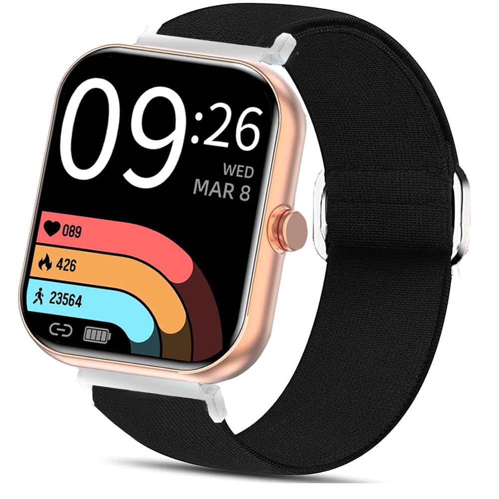 Compatible for SOMTLERK A221 Smart Watches Band, Lamshaw Stretch Elastics Nylon Adjustable Replacement Strap Accessories for Men & Women Compatible for SOMTLERK A221 Smart Watches / Deeprio TGW101 1.83" Smart Watch / EGQINR T90 1.91" HD Smartwatch