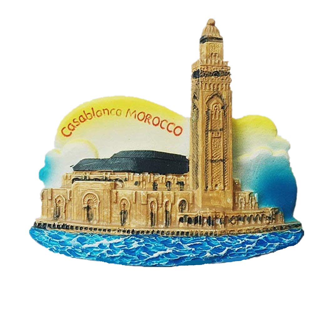 Muyu Magnet Souvenir 3D Casablanca Morocco fridge ,Home & kitchen decoration polyresin craft,Casablanca Morocco refrigerator sticker