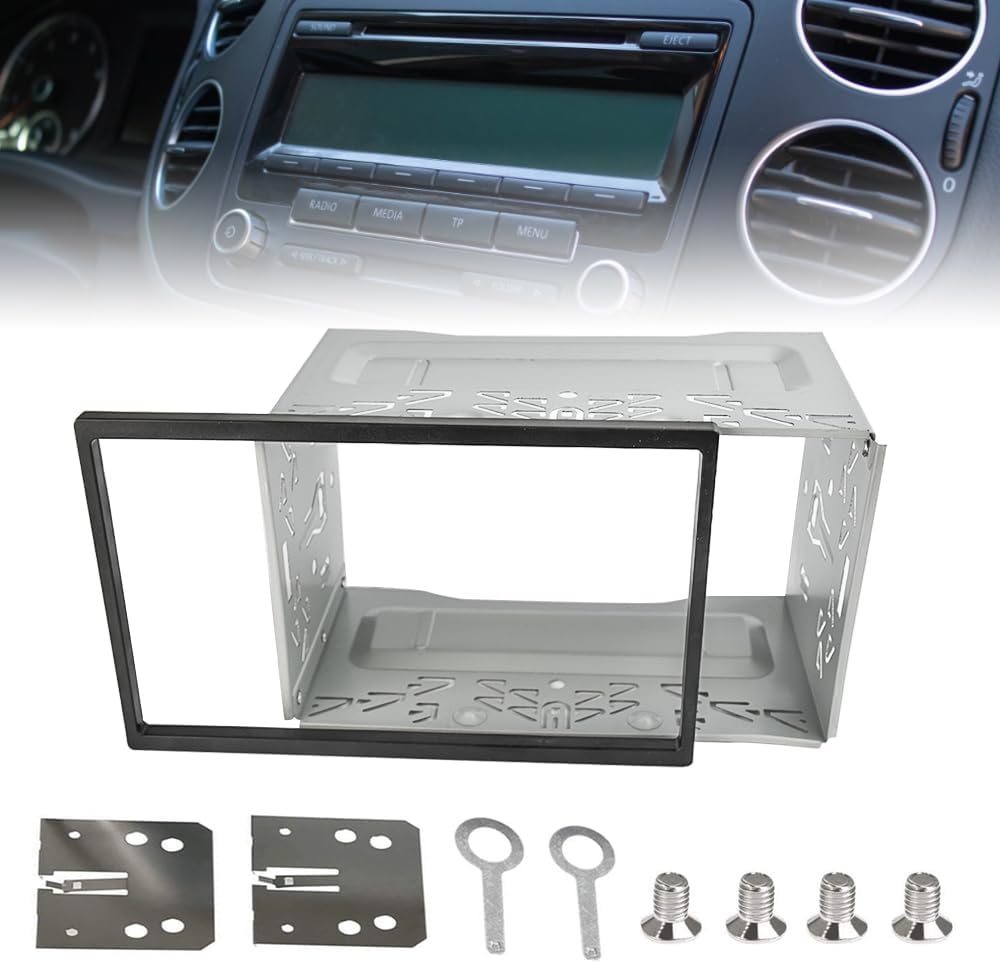 OKUYAN Double Din Car Stereo Cage Universal Double Din Cage Metal Double Din Car Radio Cage Car Stereo Double Din Cage with Frame for Car Radio Double 2DIN DVD Player GPS Navigation Audio Video Device