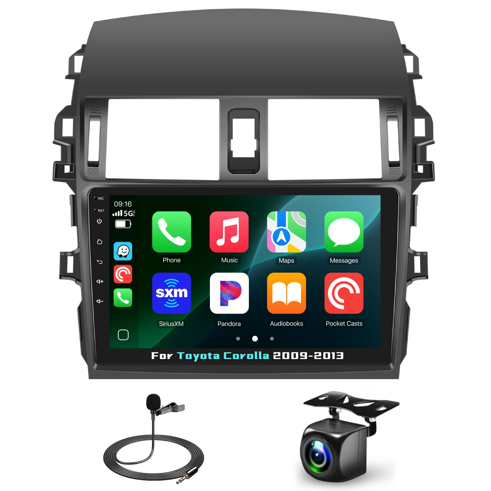 [Qualcomm 8-core 4+64GB] Car Stereo for Toyota Corolla (2009-2013) with 9-Inch Touchscreen, Android 13 Car Radio Wireless Carplay Android Auto BT5.1/DSP/Hi-Res Audio/WiFi/SWC/GPS/OTA-image-6