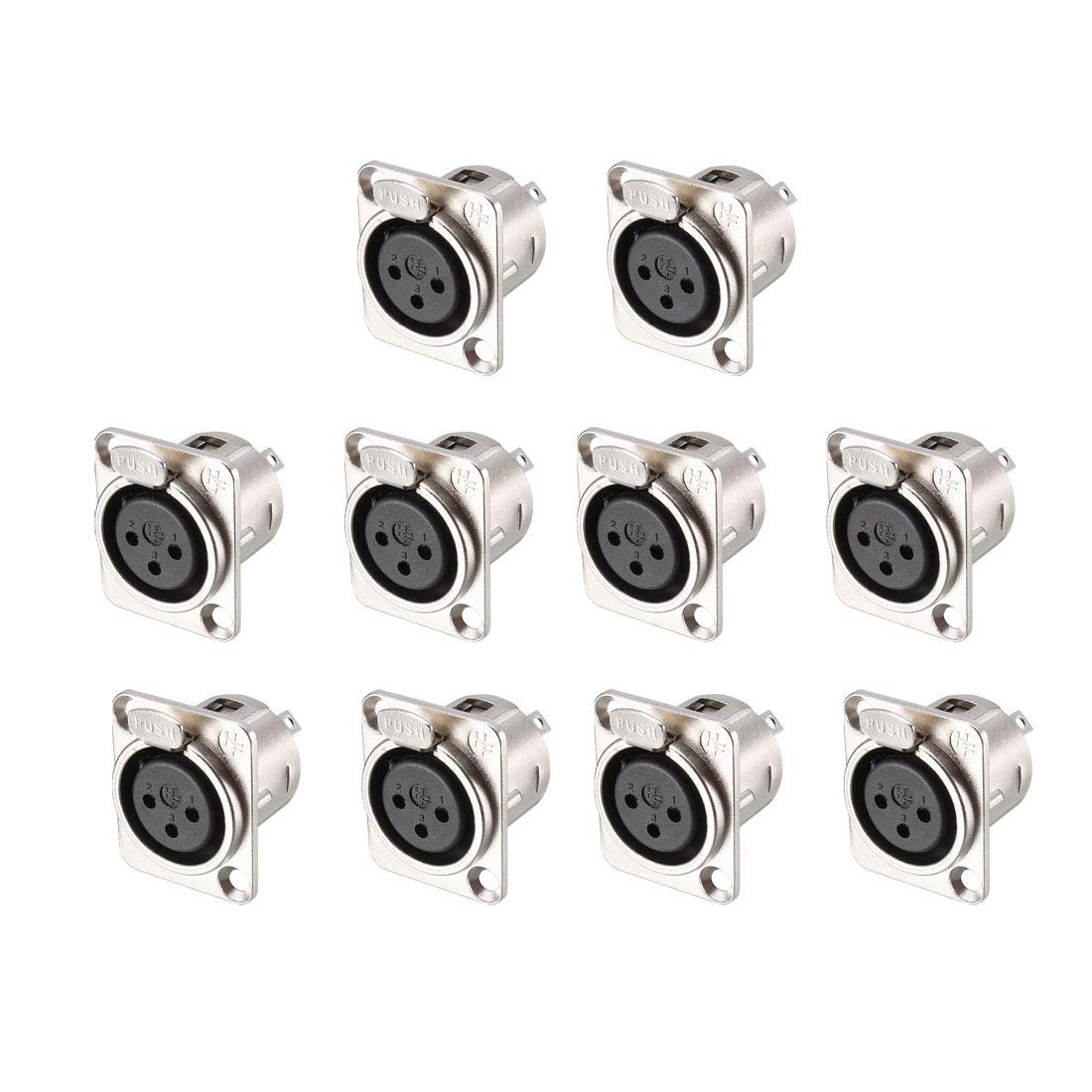 XLR Jack Pannello 3 Pins Nero Maschile & Femmina Microfono - Foto 8