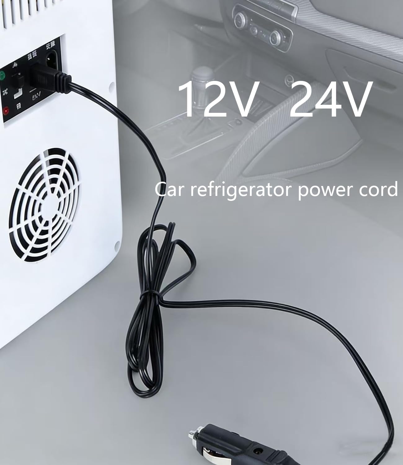 12V/24V Car Refrigerator Cable 6FT, B-Tail Car Mini Refrigerator American Cigarette Lighter Plug Power Cord, Car Cooler 2 Pin Lead Wire Plug