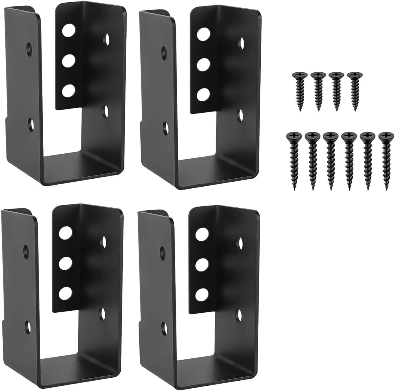 Concealed Joist Hanger 4PCS,2InX4In Outdoor Concealed-Flange Light Joist Bracket, Q235B Steel Powder-Coated Joist Hanger Easy Install Easy to Use