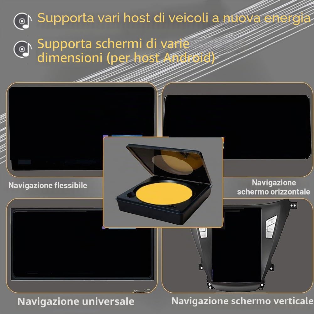 Lettore CD portatile per auto con USB per sistemi di navigazione Android, qualità audio senza perdita, design compatto in materiale PC, lettore DVD esterno per aggiornamento dell'auto stereo, unità