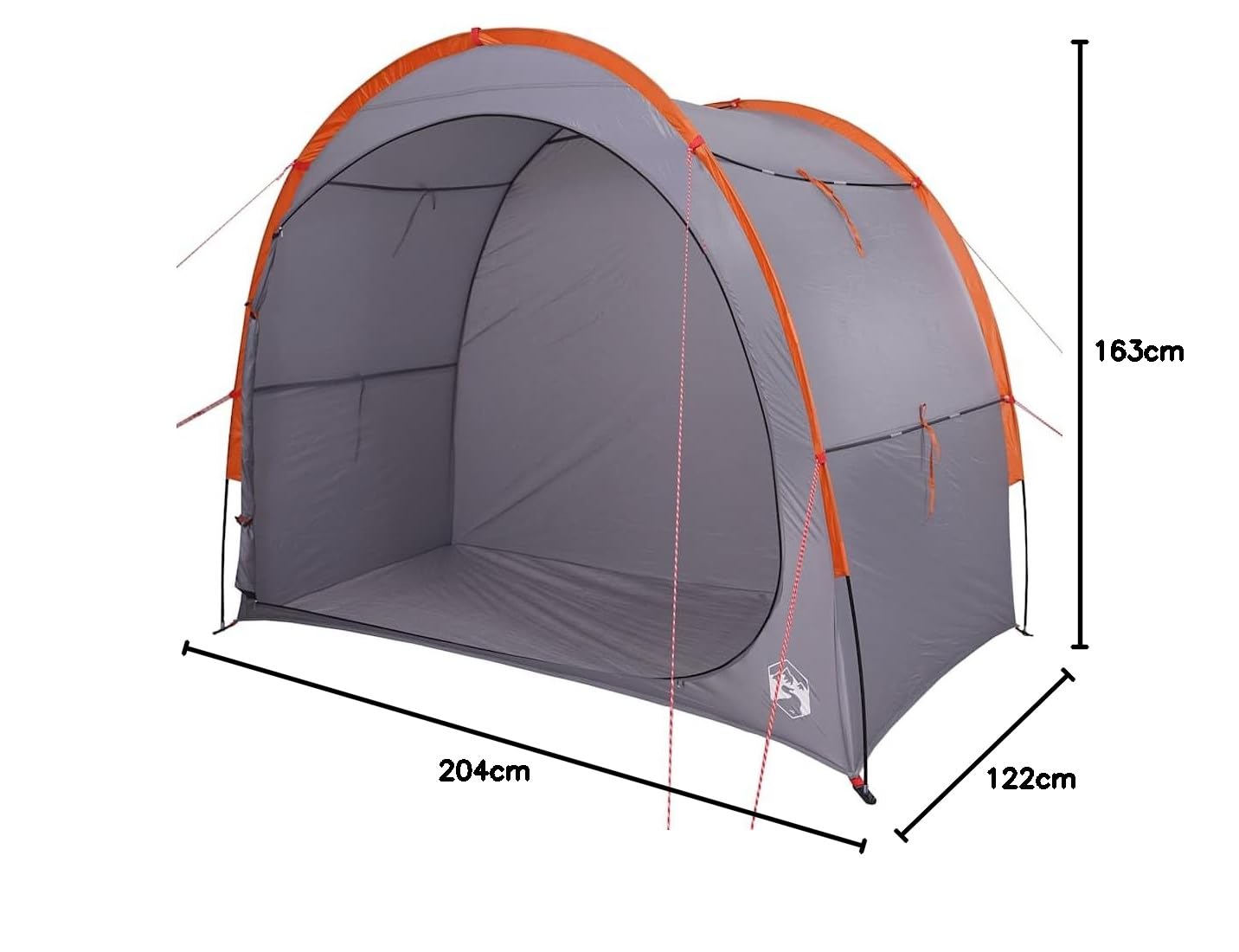 Tienda de campaña impermeable gris y naranja para camping, tienda de campaña con espacio de almacenamiento, accesorios para excursiones familiares, tienda de campaña de poliéster impermeable con