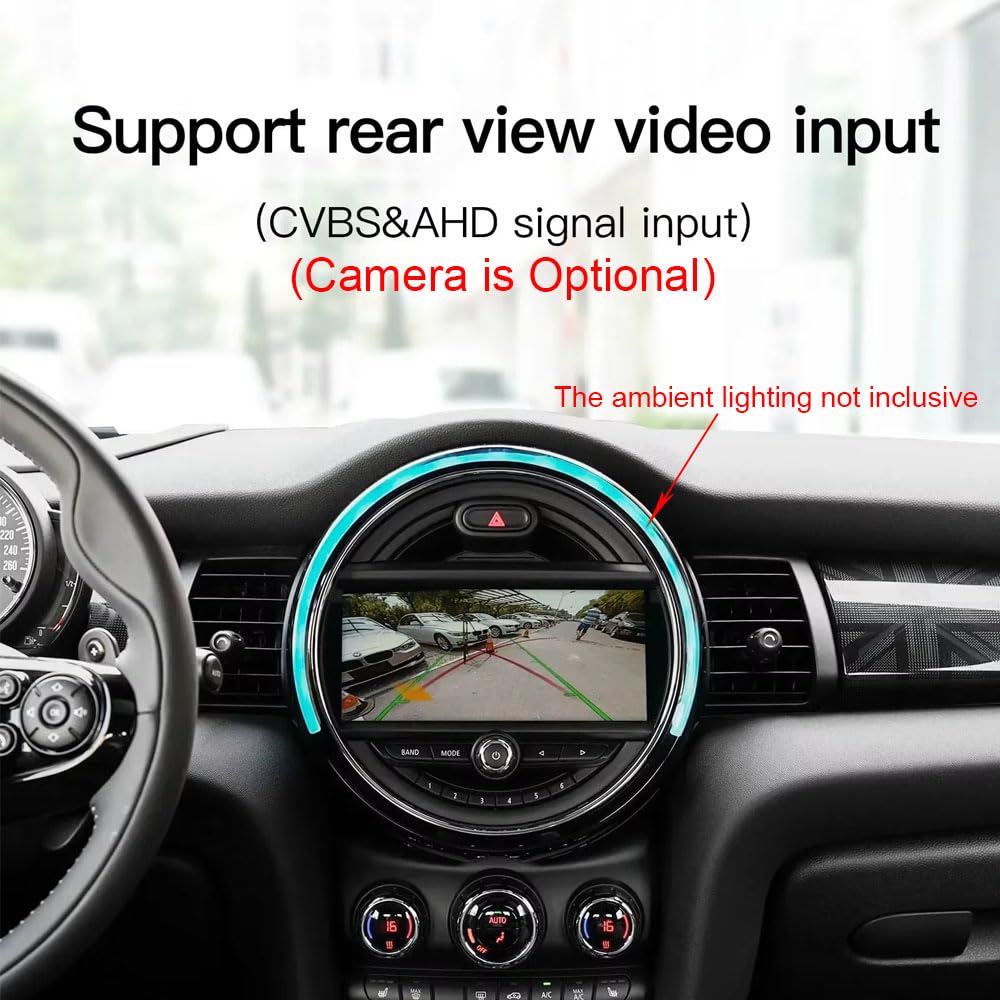 Autoradio Android BMW Mini Cooper R56 F55 F56 F57 avec Navigation GPS WiFi, Bluetooth, Phone Mirrorlink + Caméra de Recul HD pour John Works/One First/One D/SD 2013-2017