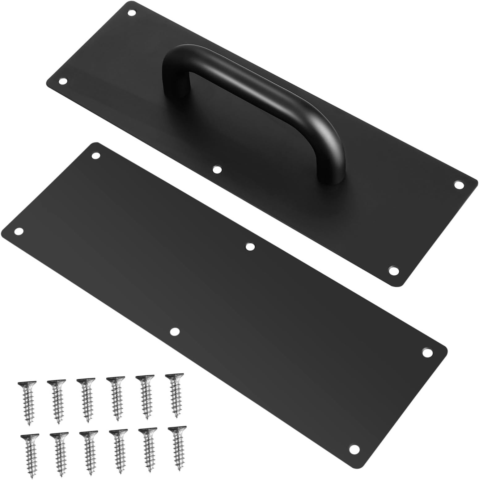 Veemoon Stainless Steel Door Pull Handle Push Plate Resistant Brushed Finish Sliding and Closet Door Handle for Commercial and Public Spaces with Screws Included