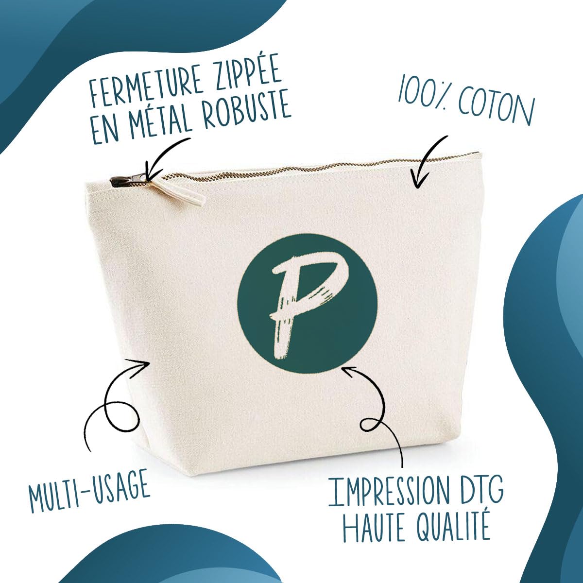 Trousse Merci Coach géniale | Idée Cadeau Collègue Travail Retraite Pochette Maquillage Toilette