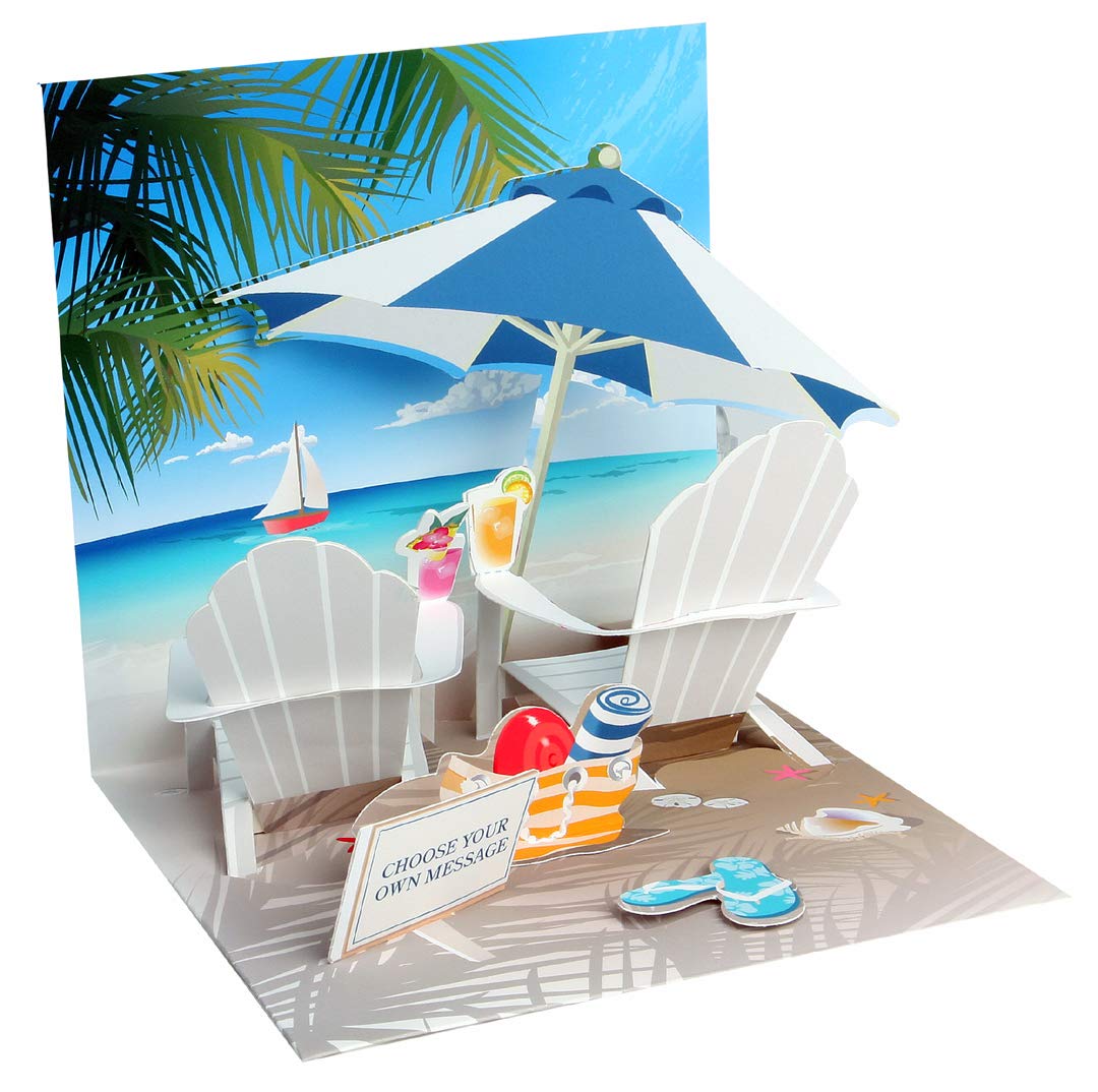 POP UP Greeting Card Tropical Beach All Occasion
