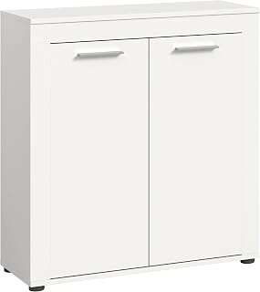 xonox.home - Highboard Jam 80x88x35 cm in weiß Melamin -Highboard Hochkommode Wohnzimmerschrank Hochschrank Anrichte - zeitloses Design einfache Montage stilvolles Ambiente