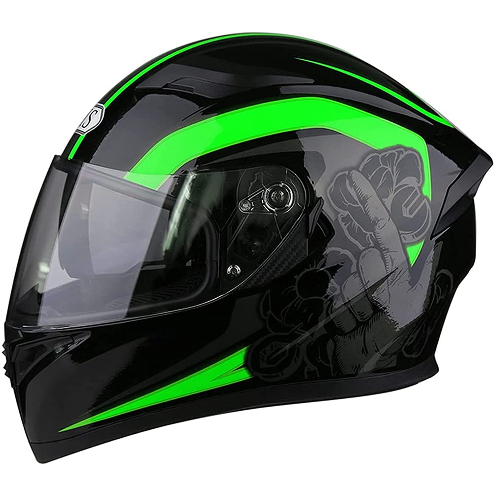 CHICTI Full Face Helmet Motorcycle Dual Visor Flip Up Modular Full Face Motorbike Moped Street Bike Racing Moto Helmet DOT Certified (Color : B, Size : XXXL)