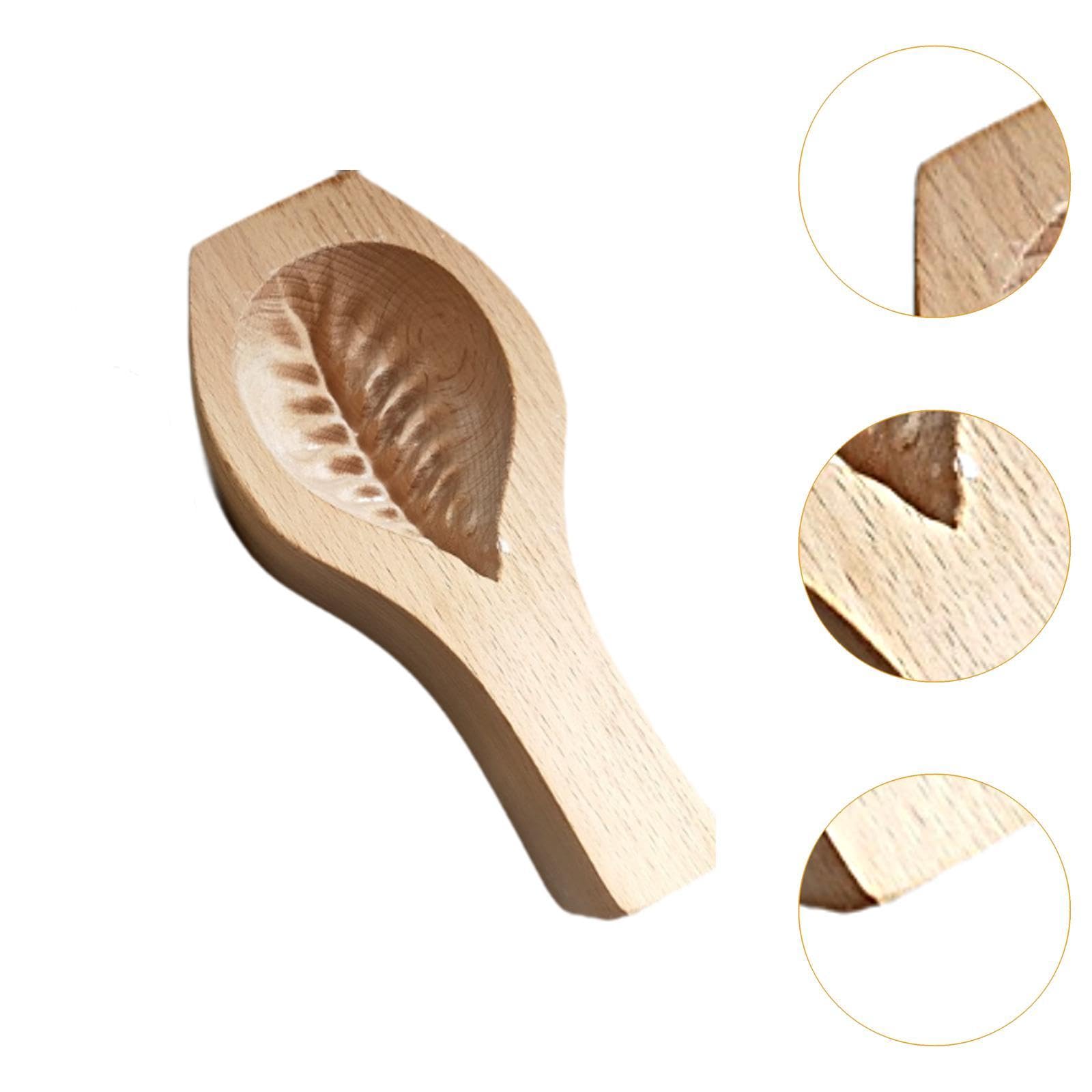 Sello de Galletas Mamoul para Hacer Galletas rellenas de dátiles, Herramienta de horneado de Madera Tallada para Bricolaje, Sello para Hornear, Hojas Grandes
