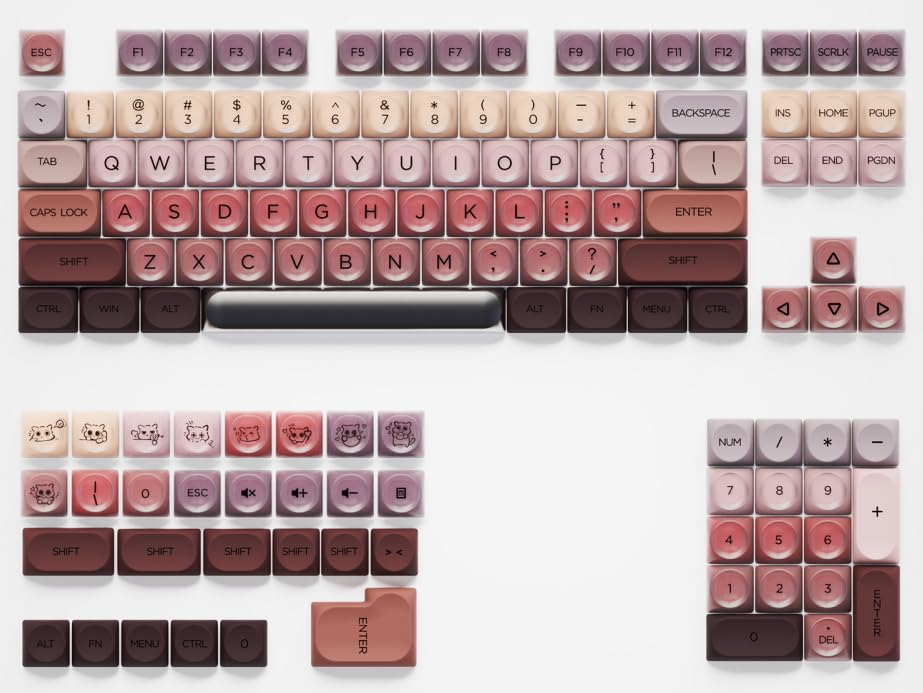 Image of PBT Jelly Keycaps, 132 Keys HOA Profile Keycaps, Red Key caps, Cute Custom Keycap for MX Switches Mechanical Keyboard