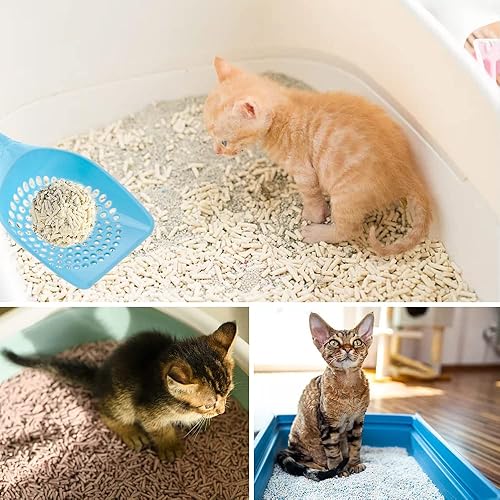 Miniatura 7 de Paquete de 3 cucharas de arena para gatos de mango largo, pala de arena para gatos, herramienta de limpieza para tamizar arena para gatitos