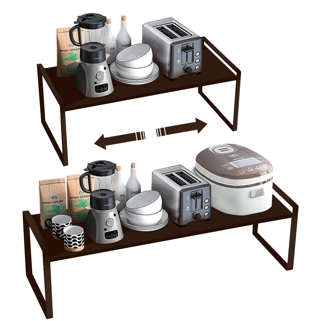 Buy KZOBYD Extendable Kitchen Cupboard Shelf Organiser Adjustable