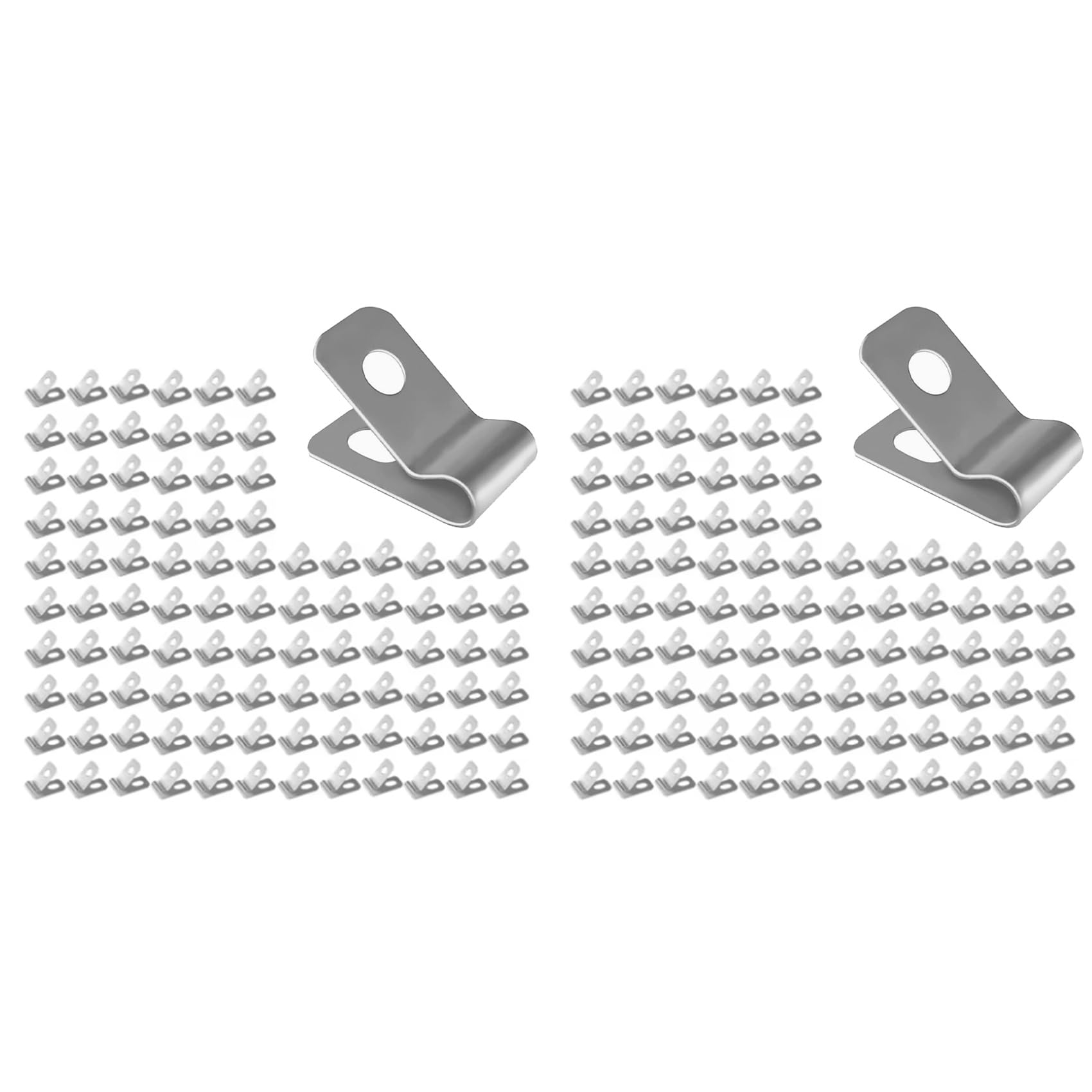 Jnchdghwa Silver 200Pcs Clips Fence Wire Clamps Agricultural Fencing Mounting Clips With Screws Stainless Steel Wire Garden Fasteners