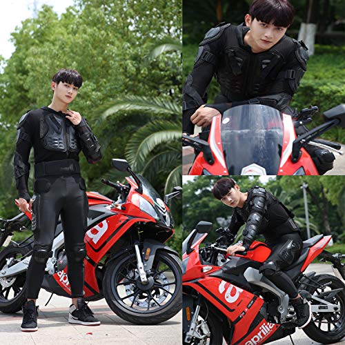 Reomoto Motorcycle Full Body Armor Jacket Spine Chest Protection Gear Motocross ATV MTB Protector Jacket for Men Women (Black, S)