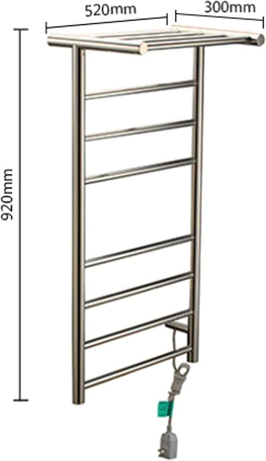 Heated Towel Rail Rails Towel Warmer,Heated Towel Racks, Towel Warmer Wall Mounted IP55 Waterproof Stainless Steel Energy Saving Towel Dryer Home Bathroom Accessories (Color : Hard