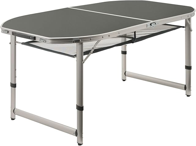 CampFeuer Aluminiowy stół kempingowy dla 6 osób | 150 x 80 cm | składany, składany i z regulacją wysokości | aluminiowy stół składany, stół na kółkach, na kemping, do ogrodu i na