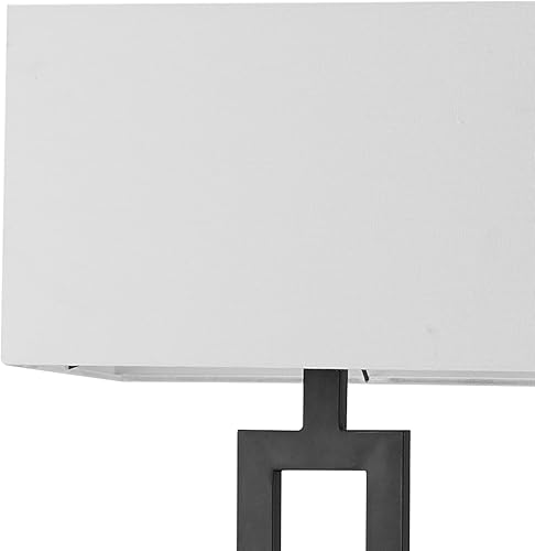 Miniatura 6 de Globe Electric 67046 D'Alessio - Lámpara de pie de 58 pulgadas, negro mate, pantalla de lino blanco, interruptor giratorio de encendido y apagado