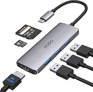 USB C Adapter for MacBook Pro/Air, 6 in 1 MacBook Pro HDMI Adapter, USB C Hub Multiport Adapter with 4K HDMI, 3USB 3.0, SD/Micro SD Card Reader, MacBook USB C Dongle for Dell XPS,HP, Surface,iPhone 15