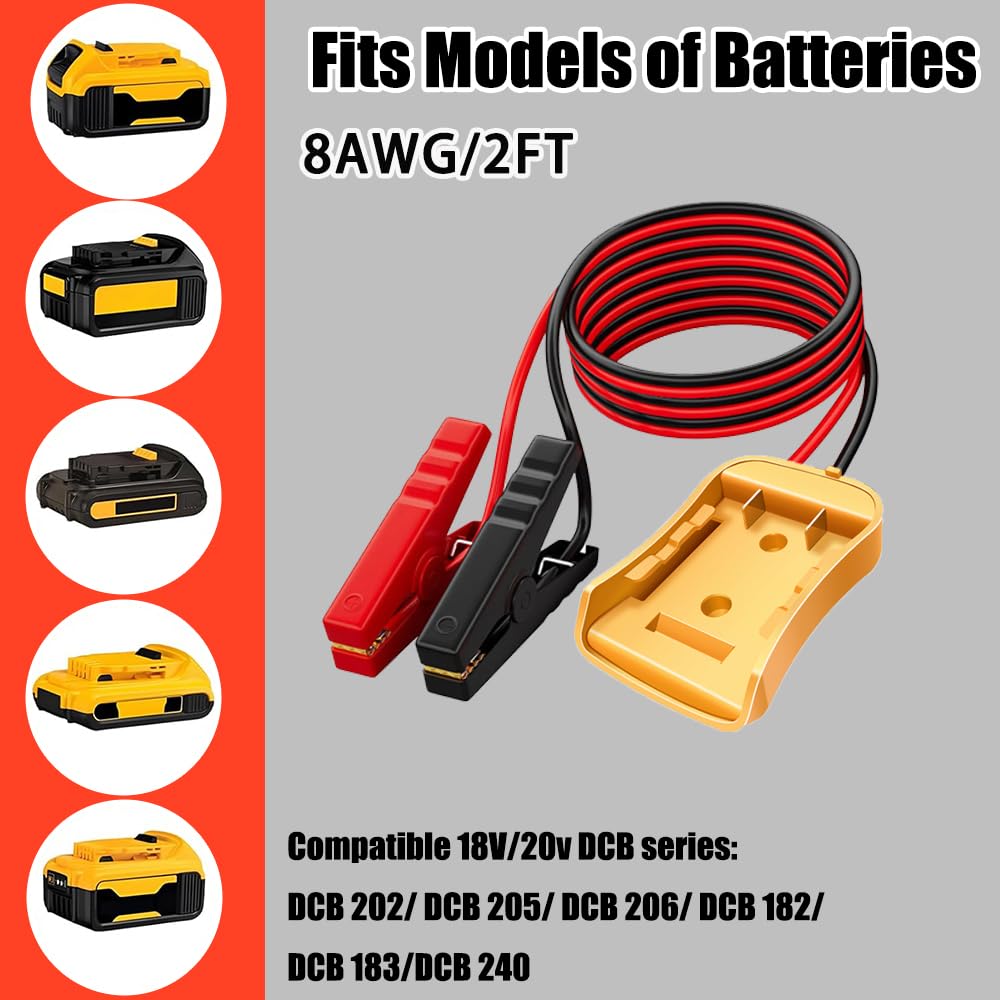 Jumper Cables With Adapter For Dewalt 20V Battery, Nicaragua - View #5