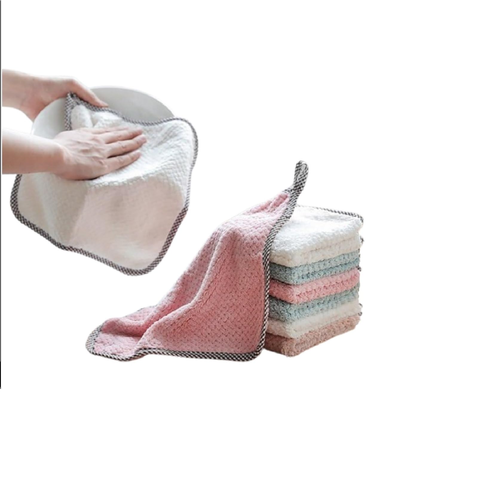 Epsilon Microfiber Cleaning Cloth 5 Pcs 25x25 cm MultiColor Kitchen Accessories Item Cleaner Cloth Multi Purpose Wash Cloth for Car Detailing Window Stainless Steel Silverware 300GSM Soft Duster Cloth (B0BR8C7K1T) Amazon Price History, Amazon Price Tracker